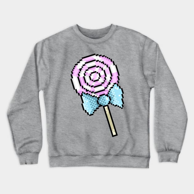 Jester's Pixel Lollipop Crewneck Sweatshirt by Rendi_the_Graye